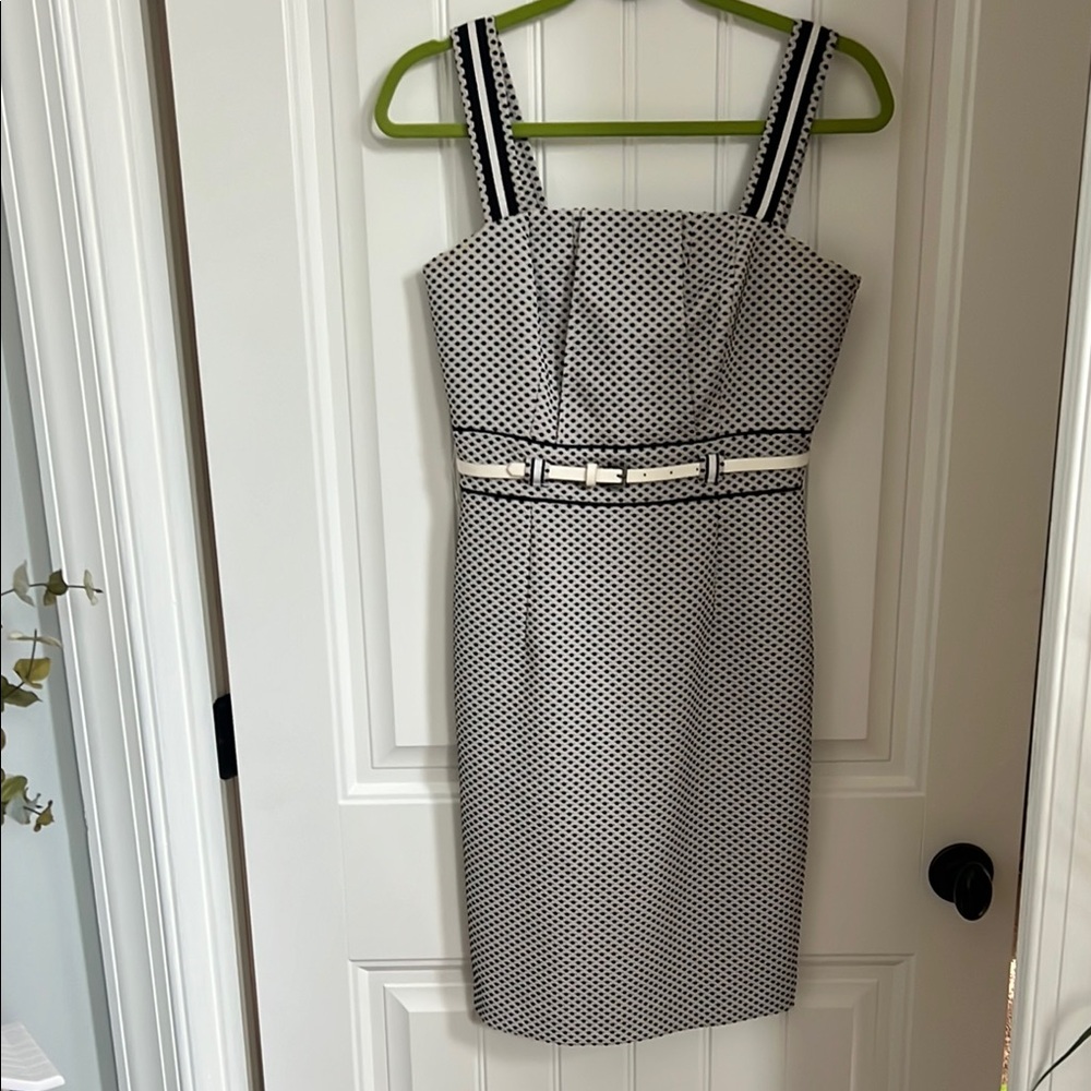 Elegant Black and White Polka Dot Dress